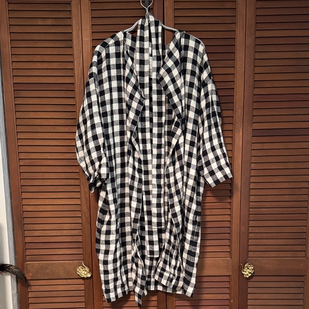 notPERFECTLINEN Amsterdam Heavy Linen Black White Gingham Small
